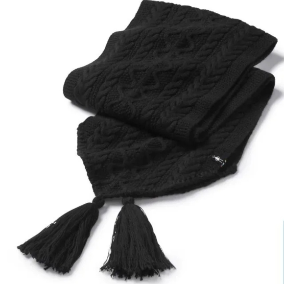 NWT Women's Smartwool Bunny Slope Merino Wool Scarf Black - Picture 1 of 5